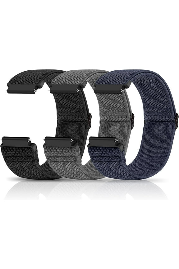 -Compatible with 16mm 18mm 19mm 20mm 22mm 24mm Watch Bands Quick Release Replacement Wristband,Adjustable Stretchy Nylon Solo Loop Straps Fabric Braided Sport Elastic Bands for Men Women