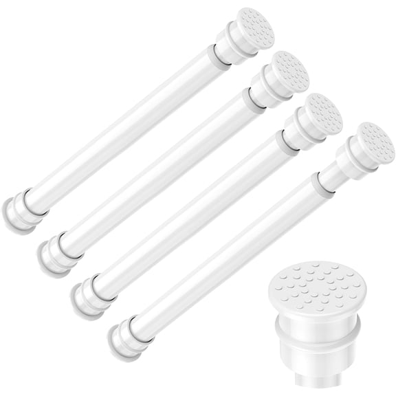 YTRFGH-Fvonzon 4 Pack Small Tension Rods 8-12.5 Inch, Thin Tension Curtain Rod, Mini Spring Rod for Closet, Cabinet & Kitchen, Tiny Curtain Rod Tension, Short Closet Rods, White