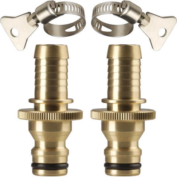 YTRFGH-Gorilla Easy Connect Quick Connect Garden Hose Repair Kit Barbs With Integrated Male Quick Connector and Included Hose Clamps