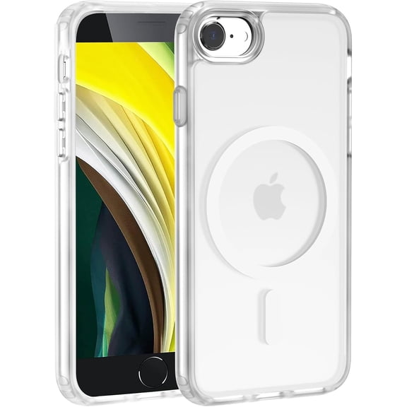 YTRFGH-Hualele iPhone SE 2022/3rd/2020/2nd gen, 8/7 Case, MagSafe Compatible, Military Grade Drop Protection, Translucent Matte Hard Back Soft Edge Slim Protective Case, Frosted Clear