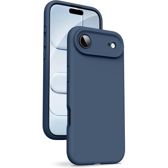 YTRFGH-Liquid Silicone Case for iPhone Air - [Camera All-Round Protection] [Soft Microfiber Lining Anti-Scratch] 4 Layer Full Covered Shockproof Gel Rubber Phone Case Cover, 6.5", Dark Blue