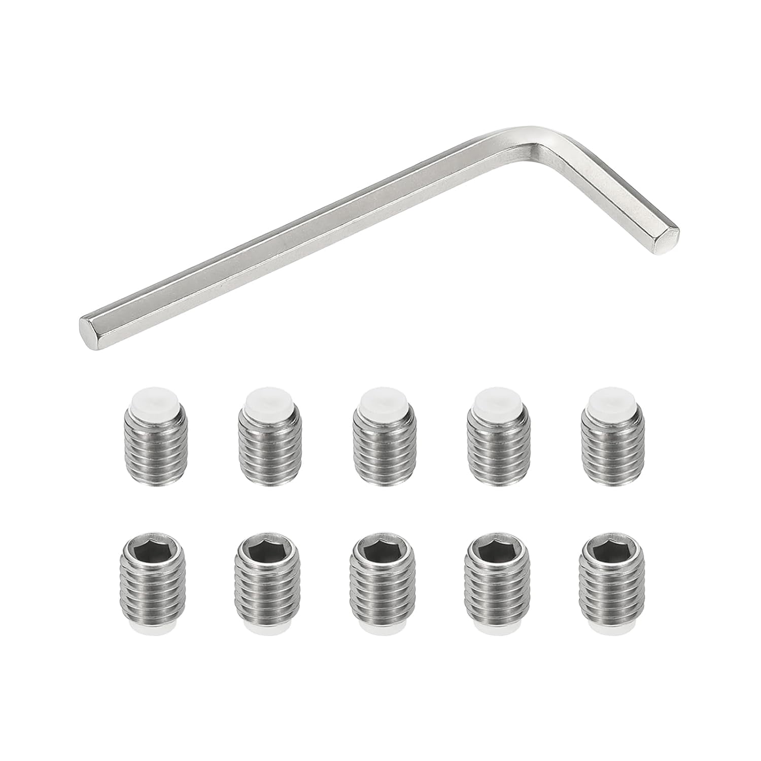 Antihex YTRFGH-M10x12mm Nylon Tip Grub Screw, 10pcs 304 Stainless Steel Metric ...