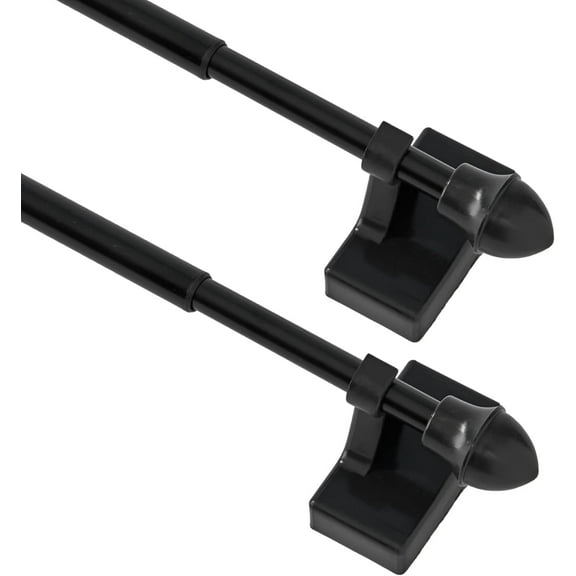 YTRFGH-Magnetic Curtain Rods 2 Pack for Metal Doors Top and Bottom, Multi-Use Adjustable Magnetic Rods for Small Windows Cafe Sidelight and Iron Steel Places (Adjust from 9 to 16 Inch, Black)