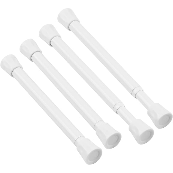 YTRFGH-TYRON Small Spring Tension Curtain Rod 7 to 10.5 Inch, Mini Short Adjustable Tension Rod, Suitable for Narrow Window, Sidelight, Cupboard, Refrigerator (White, 4 Pack)
