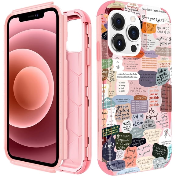 YTRFGH-for iPhone 12 Pro Max Case - Women Cute Girls Phone Cover Girly Aesthetic Unique Design Kawaii Quotes Heavy Duty Protective Hard Shockproof Military Grade Funda for iPhone 12 ProMax