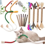 YTSKJ Cat Chew Toys 12PCS Cats Chew Stick for Cleaning Teeth Kitten Rope Silvervine Sticks for Interactive Catnip for Dental Care Self Play