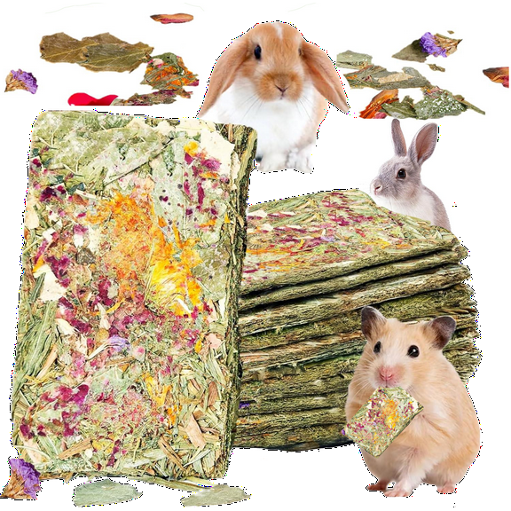 YTSKJ  Rabbit Toys 10 pack Bunny Chew Toy Guinea Pig Treats Snacks Timothy Hay Chips with Herbal Flowers Chinchillas Food for Small Animals Teeth