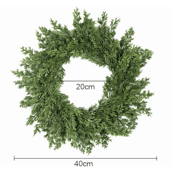 YTTAL 15.7in Christmas Cedar Wreaths,Christmas Wreath for Front Door, Artificial Green Wreath Greenery Realistic Wreath Holiday Decoration for Holiday Thanksgiving Fall Winter Decor