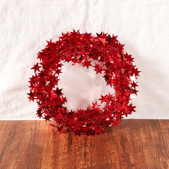 YTTAL 24.6FT Star Tinsel Garland, Multicolor Metallic Hanging Decor, Christmas New Year Birthday Party Mantle Window Reusable Shiny Strand