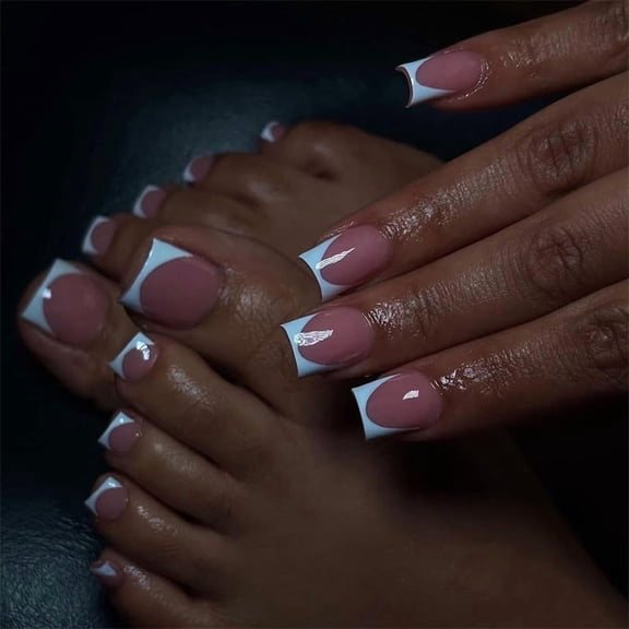 YTTAL 48Pcs Clear Press On Nails & Toenails Set,Buy 2 Get 1 Free  Rhinestone Butterfly Fake Nails Kit, Includes Jelly Glue Tabs & Nail File, Reusable Bridal Press Ons for Women