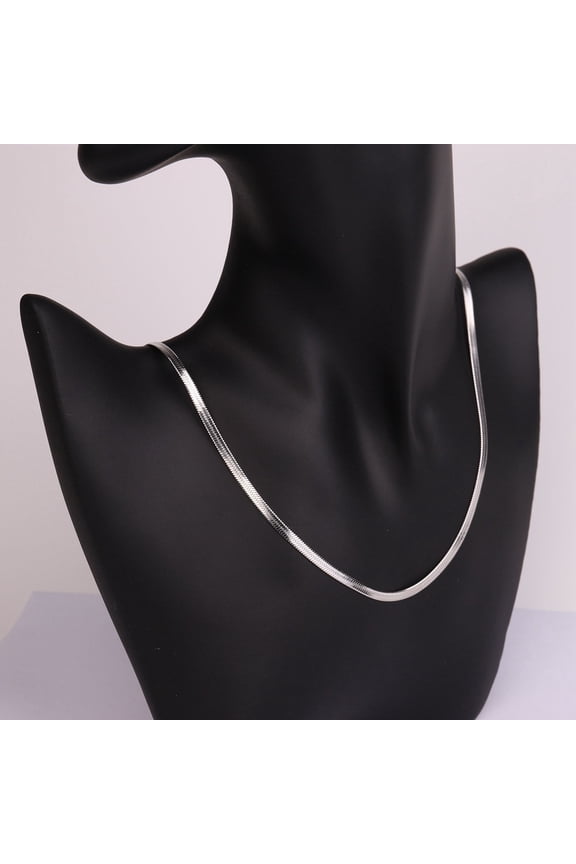 5MM Flat Herringbone Snake Chain Necklace for Women Men, Stainless Steel Thin Blade Choker, Gold Silver 45/50/55/60CM Layering Jewelry, Buy 2 Get 1 Free
