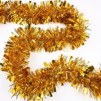 XIUWD 6.56FT Christmas Tinsel Garland,Gold Shiny Metallic Foil Decorations for Parade Floats, Halloween, Christmas Tree, New Year Parties,Birthday Party,Indoor and Outdoor Disco Party Supplies