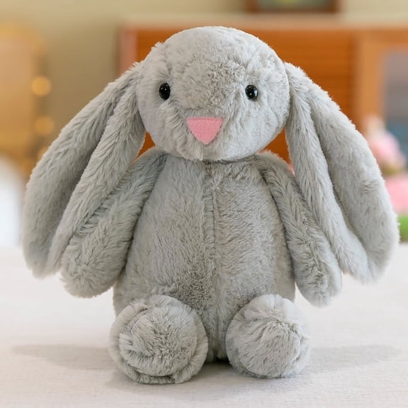 YTTAL Bunny Stuffed Animal Cuddly Gray Rabbit Plush - Ultra-Soft Plushie | Perfect Aesthetic Room Decor & Gift for Her