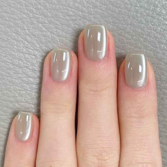 YTTAL Buy 2 Get 1 Free Buy 4 Get 2 Free Black Silver Gradient Cat Eye Press On Nails Long Almond Gothic Reusable Manicure Kit