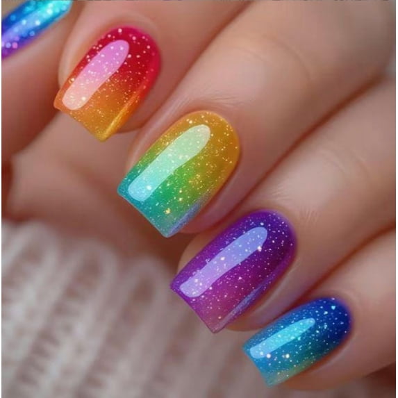 YTTAL Buy 2 Get 1 Free Earth & Star Press On Nails, Matte Black Short Square Fake Nails with 3D Earth Galaxy Design, Reusable Glue On Nails with Jelly Nails File, Stick On Nails for Women Daily Party