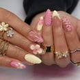 thumbnail image 1 of YTTAL Buy 2 Get 1 Free Press On Nails, Blue & White Character Themed Long Square Fake Nails, Reusable False Nail Kit with Jelly Glue & File, 1 of 15