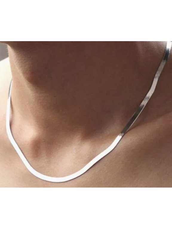 Buy 2 Get 1 Free Promotion, Herringbone Flat Snake Chain Necklace for Women Men, Gold & Silver 2 Colors Available, 2/3/4/5MM Width, 18/20/22/24 Inch Length Stainless Steel Choker Neck Jewelry