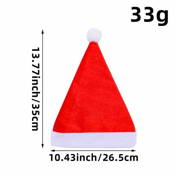 YTTAL Classic Santa Hat for K-i-d-s & Adults, Soft Velvet Plush Christmas Hat with White Pom Pom, Unisex Xmas Holiday Party Hat for Family, Red