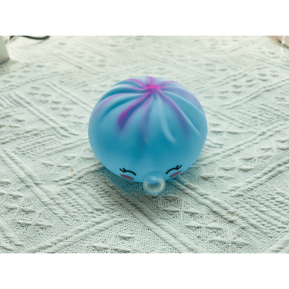 YTTAL Colorful Gradient Dumpling Squeezy Toys, 10CM Bubble Blowing Bun Stress Relief Toys, Soft Vinyl Anxiety Relief Fidget Toys
