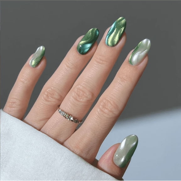 YTTAL French V Tip Press On Nails, Long Square Fake Nails, Buy 2 Get 1 Free, Reusable Black White False Nails Kit with Jelly Glue & Nail File