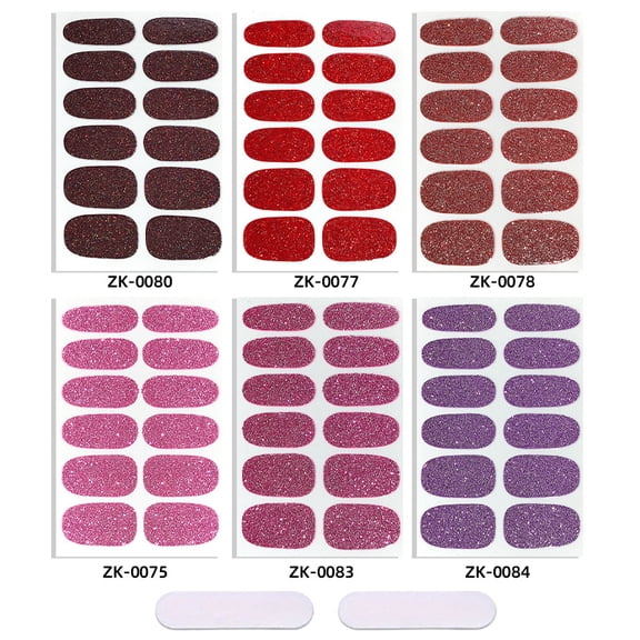 YTTAL Glitter Nail Polish Strips, Self-Adhesive Full Nail Wraps for Women, Long Lasting Gel Nail Stickers, DIY Nail Art Decals for Manicure, No Dry Time, Easy to Apply, Perfect for Home Salon & Gifts