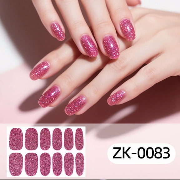 YTTAL Glitter Solid Color Self-Adhesive Nail Polish Strips Full Nail Wraps Manicure Stickers