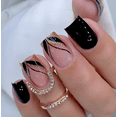 thumbnail image 1 of YTTAL Gold Foil French Tip Press On Nails - Short Square Fake Nails, 24PCS Reusable Acrylic False Nails , Salon Quality Manicure Set for Women Daily Wear & Party, 1 of 10