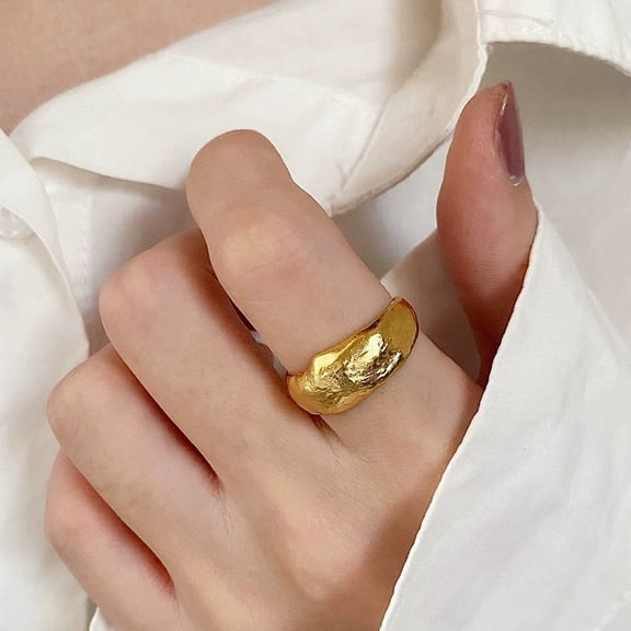 Pure Copper Open Wrap Ring, Minimalist Adjustable Band Ring, Polished ...