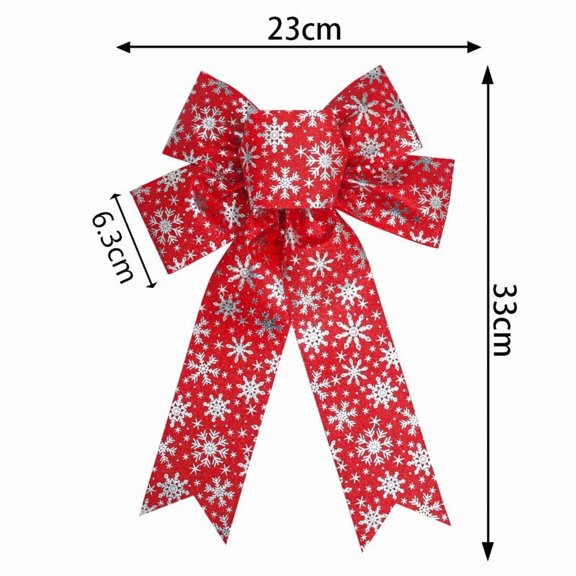 YTTAL Large Red Christmas Bow, 13x9 Inch Snowflake Pattern Wreath Bow, Decorative Holiday Bow for Wreaths, Christmas Tree, Front Door, Garland, Home & Party Decor