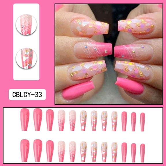 YTTAL Matte Pastel Rainbow Swirl Press on Nails Long Coffin, 24Pcs Colorful French Fake Nails,  Aesthetic Full Cover Acrylic Nails for Womens Party Daily Wear