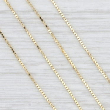 YTTAL Necklaces For Women 14K Solid Yellow Gold Box Necklace, Real Gold Chain with Lobster Lock