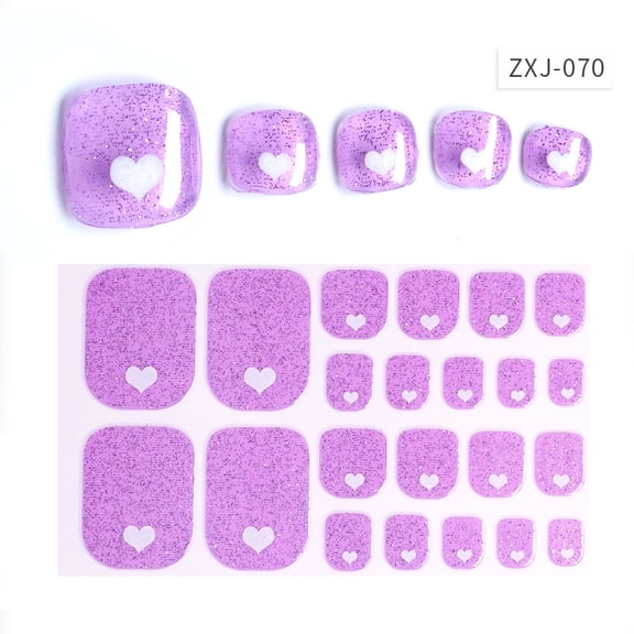 YTTAL Pink Ombre & Gold Glitter Toe Nail Strips, Self-Adhesive Pedicure Wraps, Full Cover Toenail Stickers with Nail File, Buy 2 Get 1 Free, Buy 4 Get 2 Free, Salon-Quality Decals