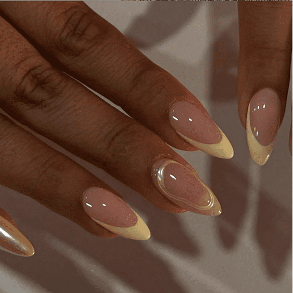 YTTAL Pink & White French Tip Press On Nails - Long Curved Fake Nails, 24PCS Reusable Acrylic False Nails, Salon Quality Manicure Set for Women Daily Wear & Party