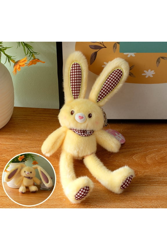 Soft Fuzzy Long-Legged Bunny Keychain, Cute Rabbit Plush Bag Charm with Bow, Assorted Colors Backpack Pendant, Ideal Gift for Kidshyfs & Easter Decor