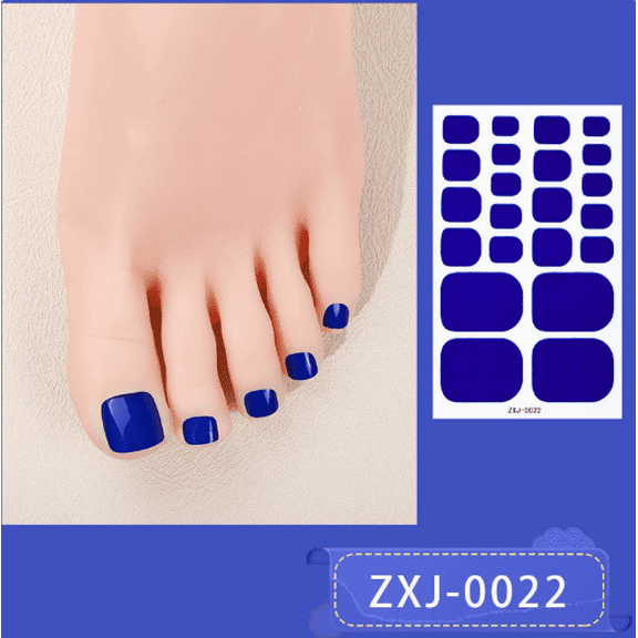 YTTAL Solid Dark Purple Toe Nail Stickers,Buy 2 Get 1 Free 22pcs Self-Adhesive Full Cover Nail Wraps for Toenails, Long-Lasting Salon Pedicure Strips for Women
