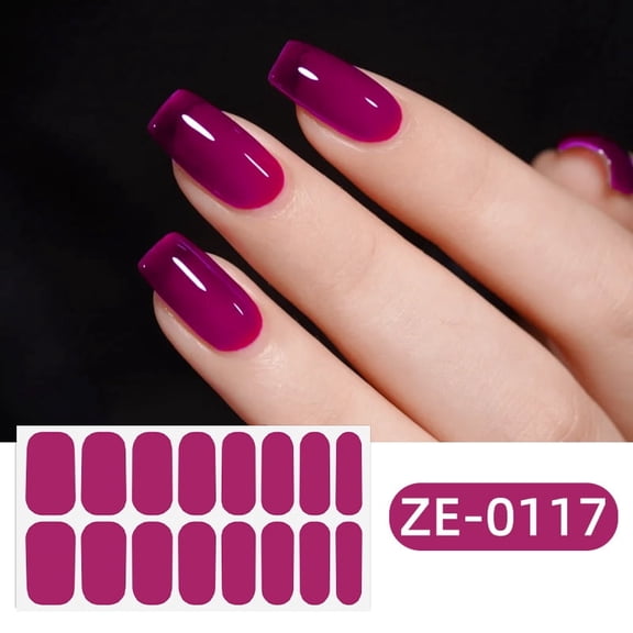 YTTALS Buy 2 Get 1 Free Solid Color Nail Stickers, 16Pcs Glossy Pink Nude Nail Wraps, Long-Lasting Self-Adhesive Nail Polish Strips, Easy Apply Nail Art Stickers for Women, Includes Nail File