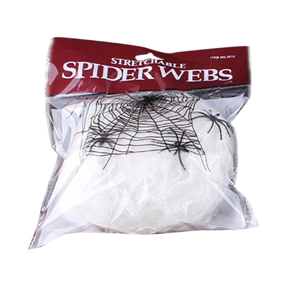 YTTALW Buy 2 Get 1 Free,Halloween Stretchable Spider Web Decorations, White Fake Cobwebs with 2 Small Spiders, Indoor Outdoor Halloween Party Haunted House Decor