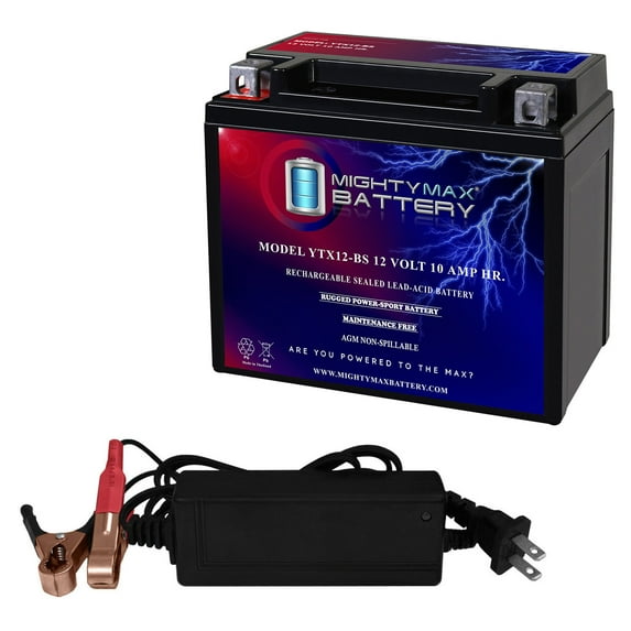 YTX12-BS Replaces Triumph Scrambler 865CC 05-07 + 12V 2Amp Charger