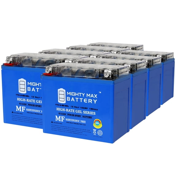 YTX12-BSGEL 12V 10Ah GEL Replacement Battery Compatible with Aprilia SRV850 Scooter 12-13 - 8 Pack