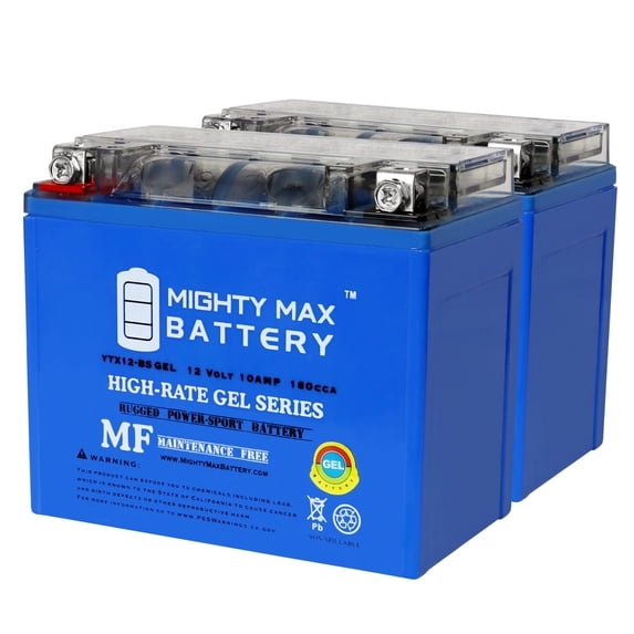 YTX12-BSGEL 12V 10Ah GEL Replacement Battery Compatible with Power Max YTX12-BS - 2 Pack