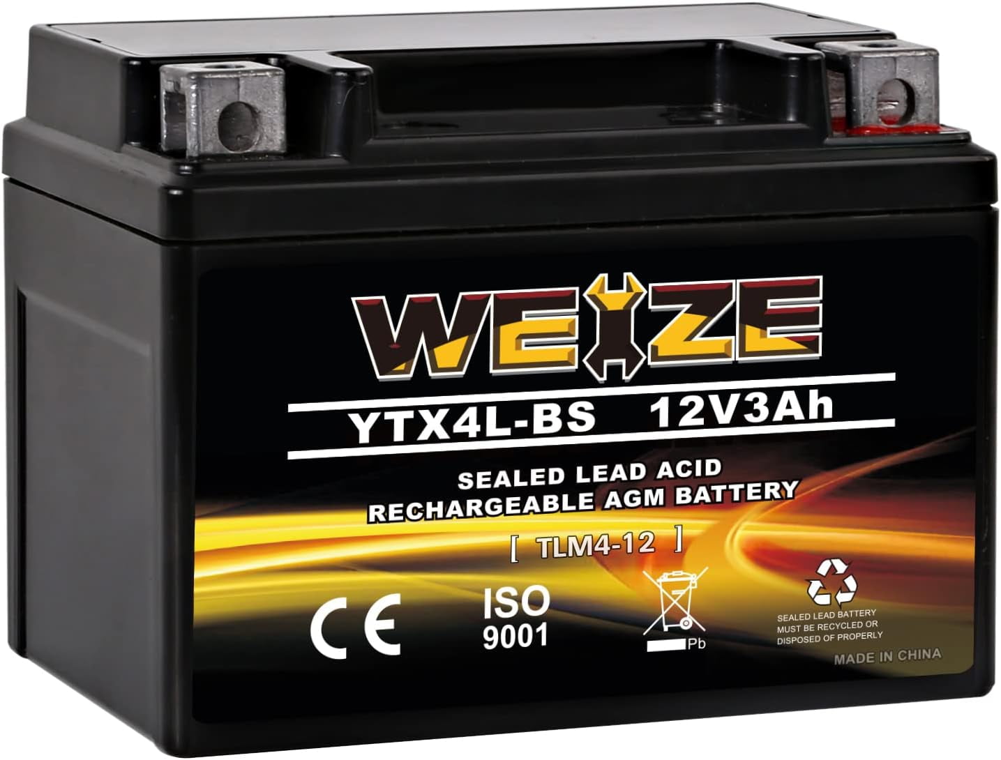 YTX14 BS ATV Battery High Performance - Maintenance Free - Sealed AGM YTX14-BS Motorcycle Battery compatible with Honda Suzuki Kawasaki Yamaha scooter snowmobile