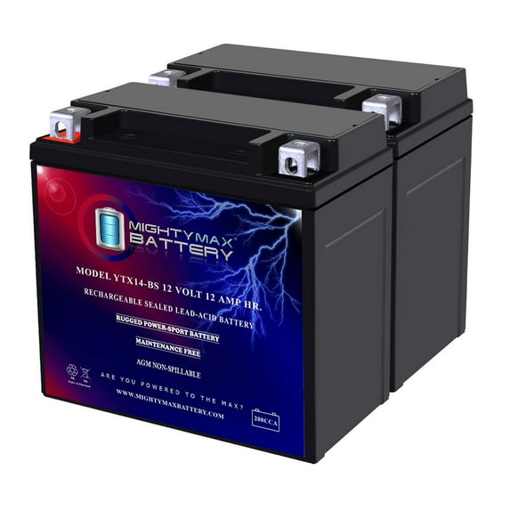 YTX14-BS Battery Replacement for Aprilia BMW Buell Honda - 2 Pack