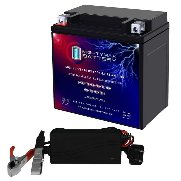 SigmasTek Power Max GTX14-BS AGM Battery – 12V, 200CCA Rechargeable SLA (Replacement)