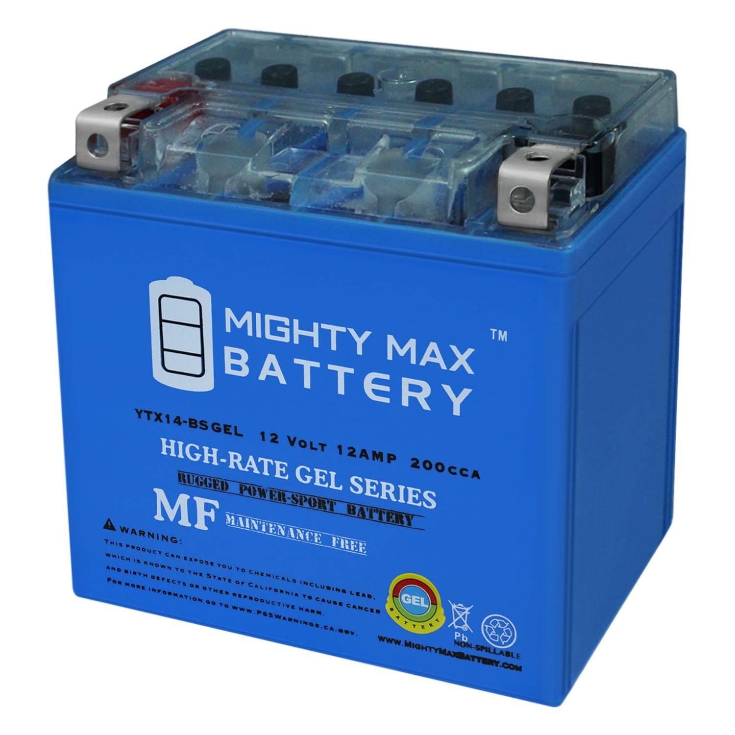 YTX14-BS GEL Battery for Kawasaki ZX11, ZX12R, ZX14