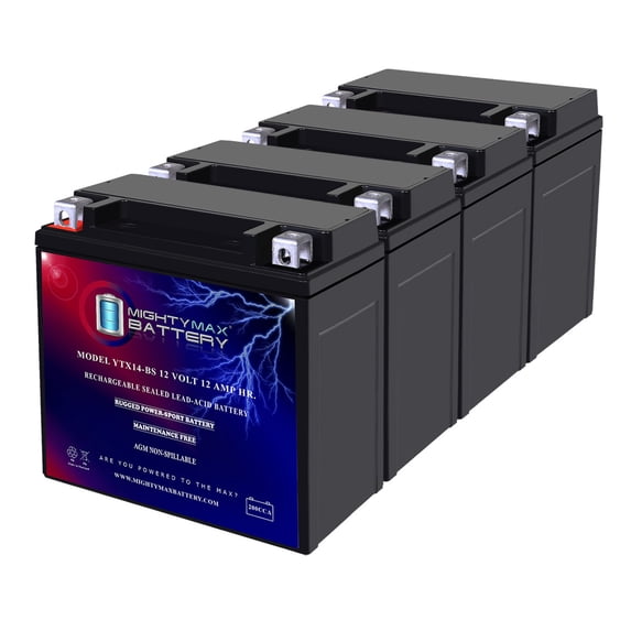 YTX14-BS Replacement Battery Compatible with KTM 1290 Super Duke, R, EVO 14-22 - 4 Pack