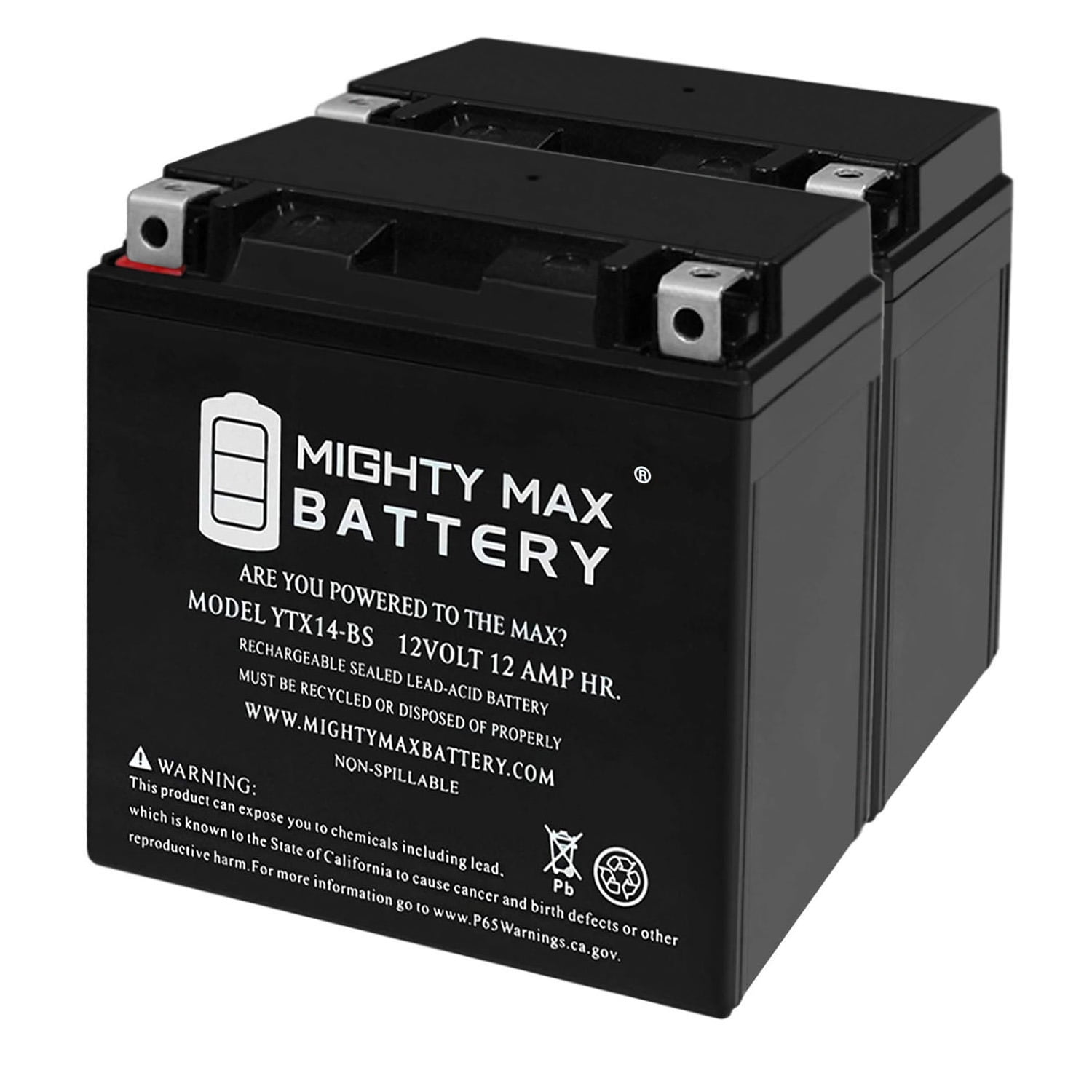 YTX14-BS Replacement Battery for Moto Guzzi V7, Stone, Special 18-20 - 2 Pack
