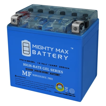 YTX14-BS GEL -12 Volt 12 AH, 200 CCA, Rechargeable Maintenance Free SLA AGM Motorcycle Battery