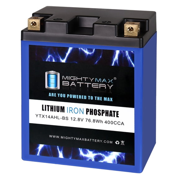 YTX14AHL-BSLIFEPO4 Lithium, Replacement Battery Compatible with BatteryJack PM14AHL-BS-04