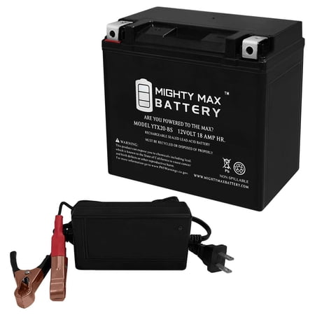 YTX20-BS Replacement Battery Compatible with Chrome CYTX20-BS + 12V 4Amp Charger