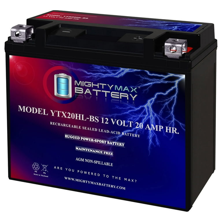 YTX20HL-BS 12V 20AH SLA Replacement Battery Compatible with
